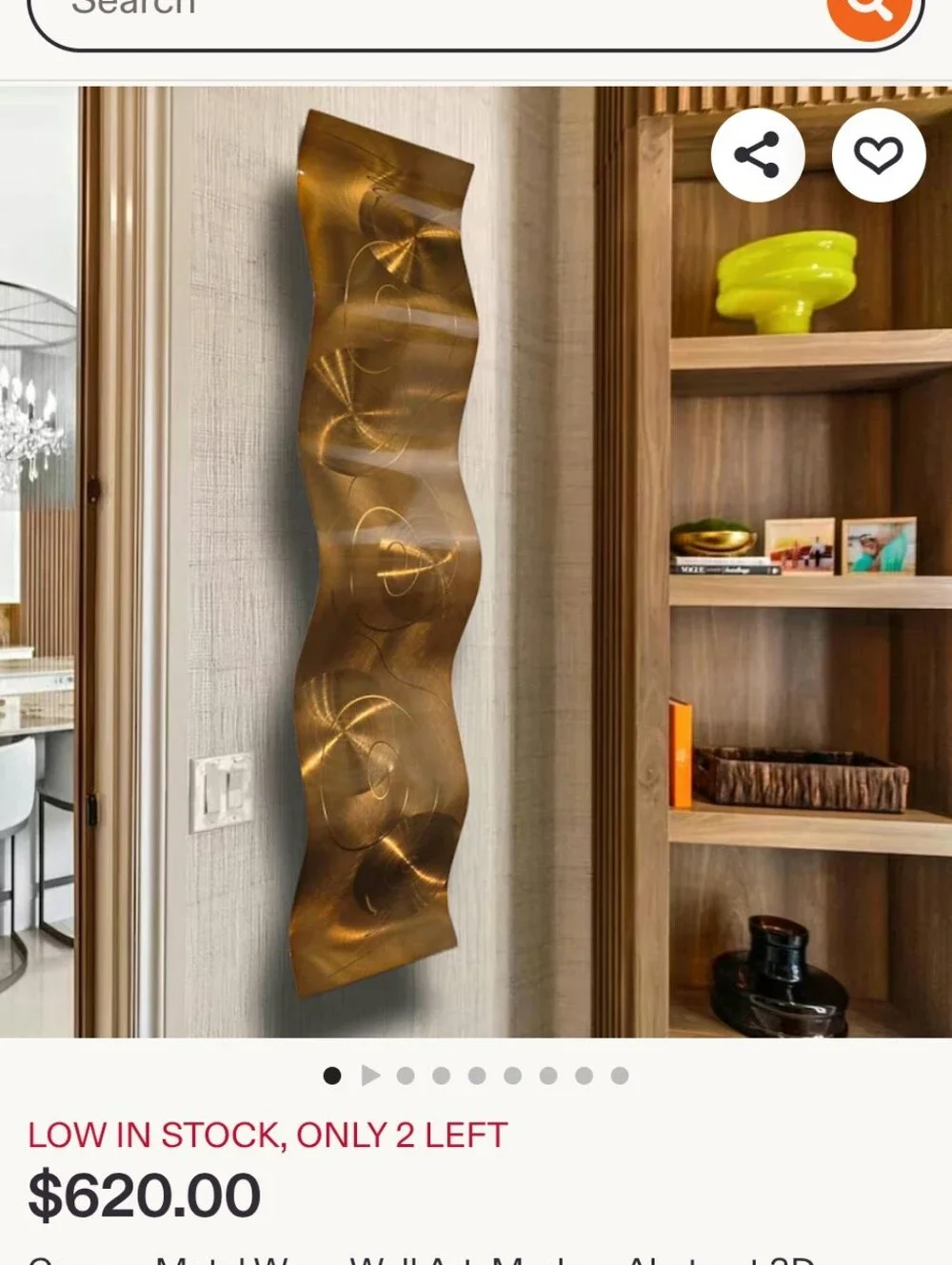 Centavo Wave By Jon Allen Metallic Copper Swirl Home Wall Decor Panel